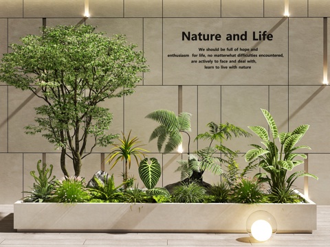 室内景观 植物造景 景观树 植物花草组合 植物堆su模型