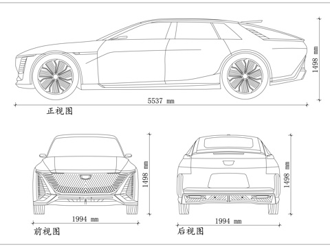 凯迪拉克赛雷斯蒂 凯迪拉克天界 纯电旗舰轿跑 美式手工超豪cad施工图cad施工图