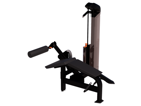 运动器材 健身器材 健身房设备 卧式曲腿训练器su模型