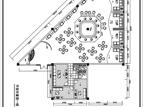 餐厅装修平面布置图cad施工图