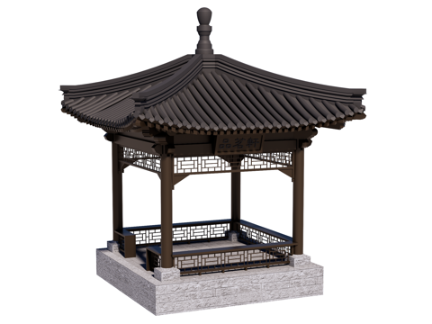 凉亭 景观亭 园林景观构件su模型
