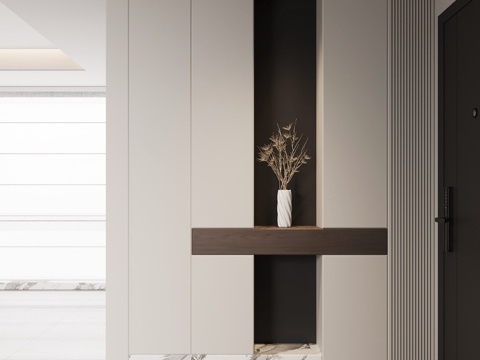 现代意式玄关 玄关柜 鞋柜su模型