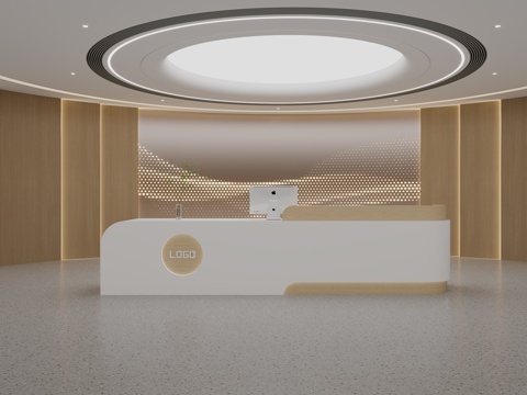  现代吧台 接待台3d模型 