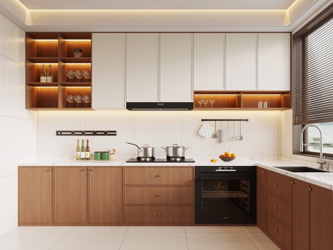 中古风厨房su模型