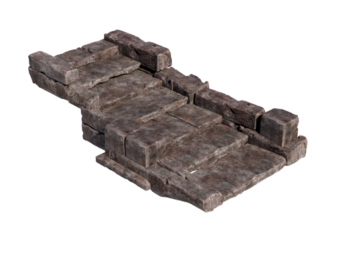 石板 石踏步 汀步 园林景观构件su模型