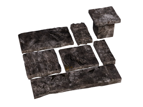 石板 石踏步 汀步 园林景观su模型