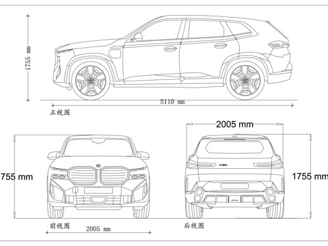 宝马旗舰SUV 宝马高性能SUV 宝马旗舰座驾 宝马豪华SUcad施工图