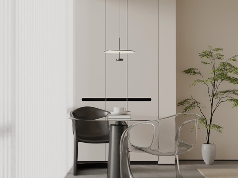 现代极简阳台 置物柜 装饰柜 休闲桌椅su模型