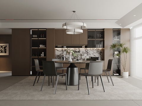 意式餐厅su模型