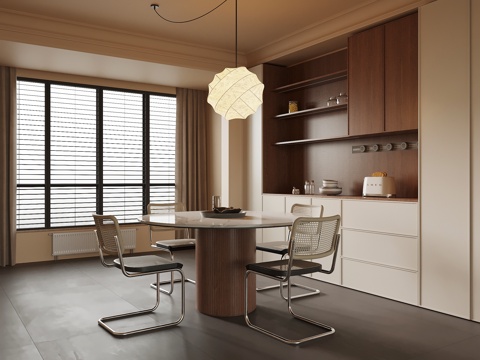 中古风餐厅su模型