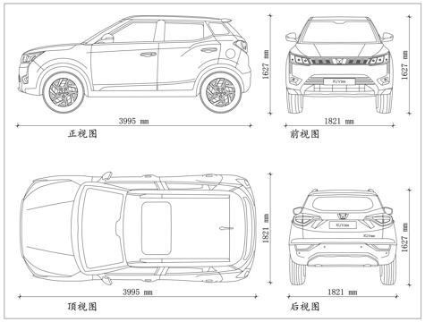 马恒达3XO 马恒达X333 印度小型SUV 都市劲能SUVcad施工图