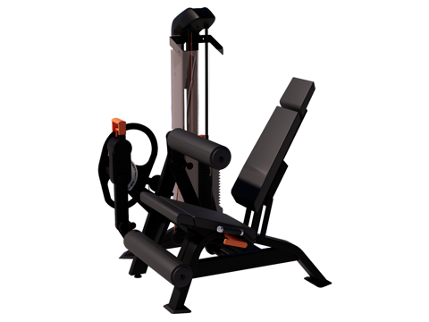 运动器材 健身器材 健身房设备 坐式屈腿训练器su模型