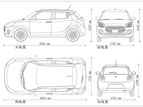 速翼特 小钢炮 日系小轿 灵动小车 都市代步cad施工图