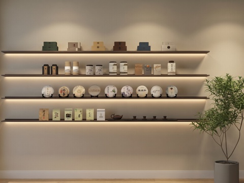 茶叶_茶盒_茶罐  茶杯  茶具组合su模型