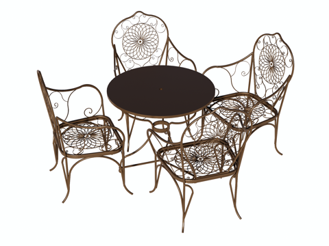 户外桌椅 休闲桌椅su模型