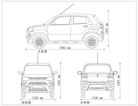 铃木思铂索 迷你跨界车 入门城市小车 铃木小方盒 经济型代步cad施工图