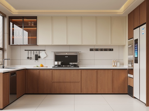 中古风厨房su模型