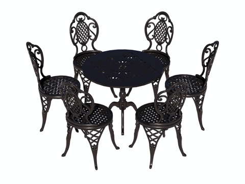 户外桌椅 休闲桌椅su模型