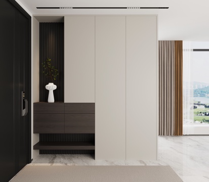 现代意式玄关 鞋柜su模型