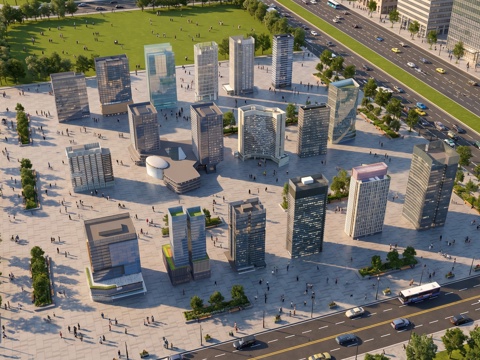 现代高楼大厦  写字楼  办公楼  建筑外观su模型