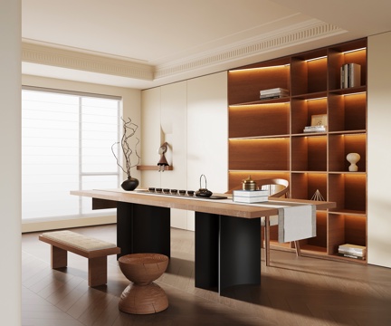 中古茶室 茶桌椅 茶柜su模型su模型