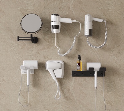 现代吹风机 壁挂吹风机 日用电器 卫浴用品 卫浴小件su模型