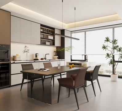 现代餐厅su模型