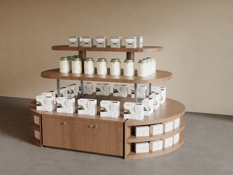 现代展示柜 茶叶柜su模型