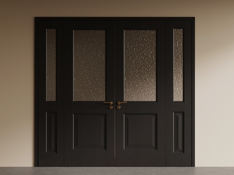 法式双开门 中古风双开门su模型