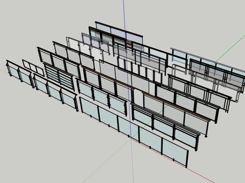 护栏金属护栏su模型