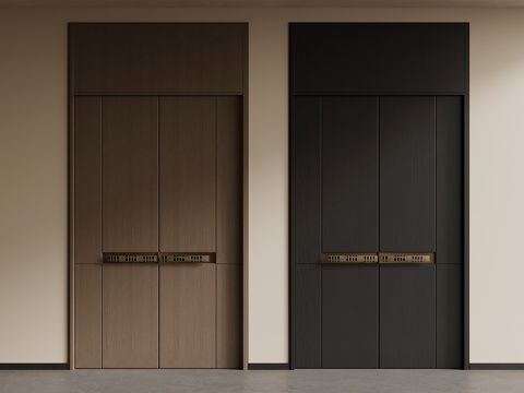 现代双开门su模型