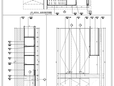 柜子节点 衣柜 卧室衣柜 层板柜子cad施工图