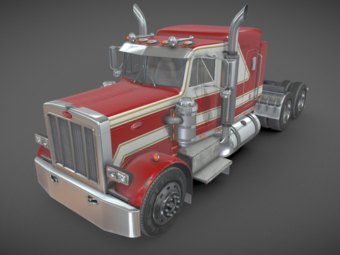 彼得比尔特359半挂卡车su模型