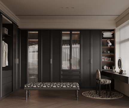 法式衣帽间su模型