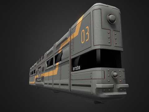 科幻有轨电车-火车su模型