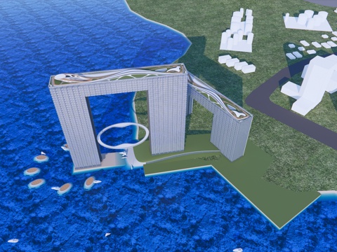 度假酒店高层酒店su模型