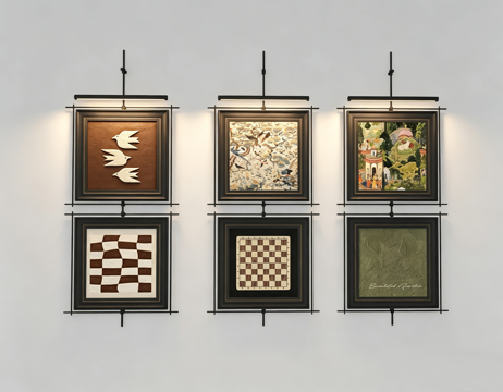 现代装饰挂画su模型