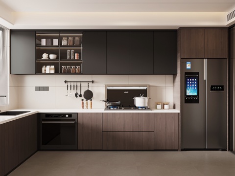 现代意式厨房su模型