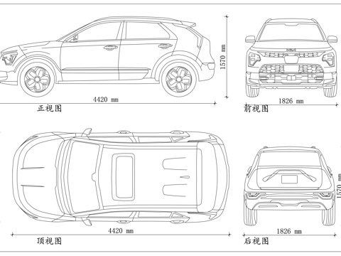 极睿EV e-Niro 纯电跨界SUV 小型电动SUVcad施工图