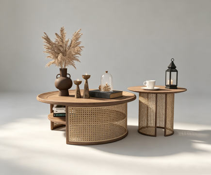 侘寂茶几su模型