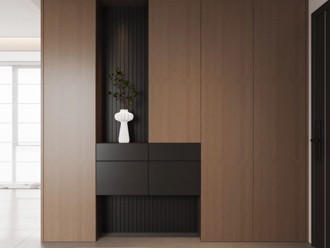 现代意式玄关 玄关鞋柜su模型