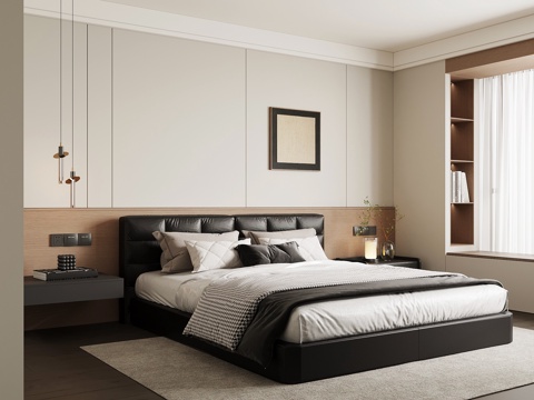 现代卧室su模型