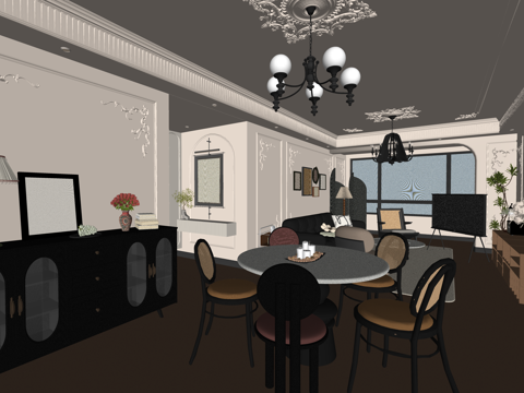 家装 卫生间 卧室 客厅su模型