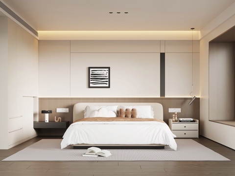 现代意式卧室su模型