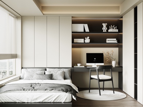 现代意式榻榻米卧室3d模型