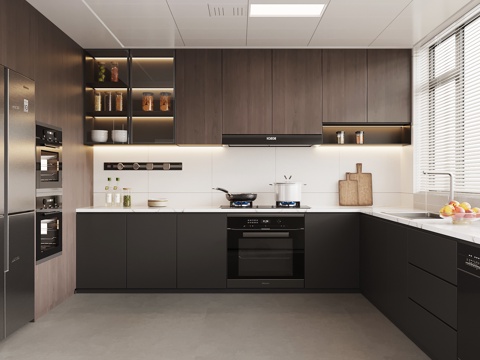 现代意式厨房su模型