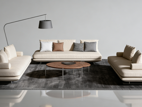 现代客厅沙发组合su模型