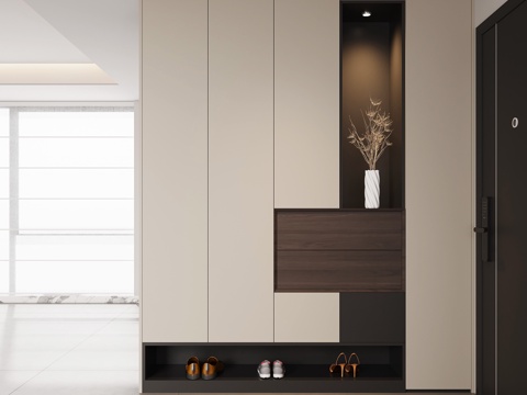 现代意式玄关 玄关鞋柜su模型