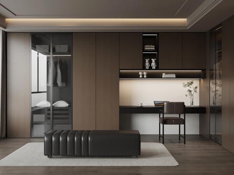 意式衣帽间su模型