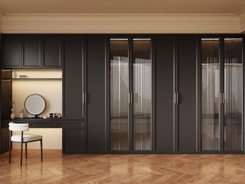 法式复古衣帽间su模型